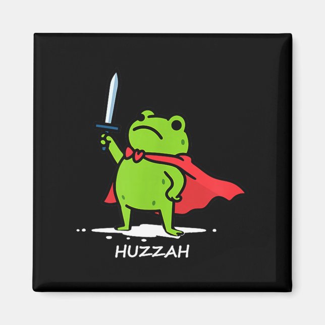 Retro Huzzah Frog Knight Funny Sword Meme Quote Me Magnet (Front)