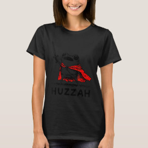 Retro Huzzah Frog Knight Funny Sword Meme Quote  T-Shirt
