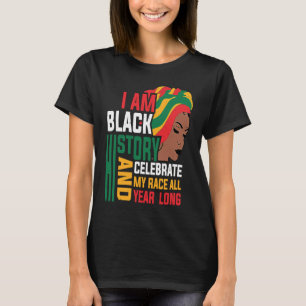 Retro I am Black History Melanin Afro African Quee T-Shirt