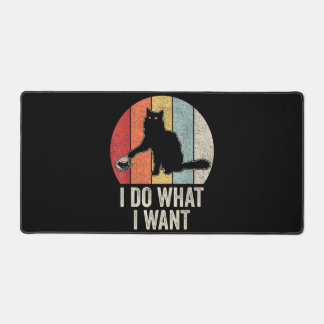 Retro I Do What I Want Cat Shirt Cat Lover Owner G Desk Mat