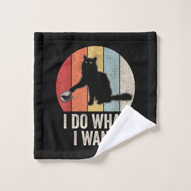 Retro I Do What I Want Cat Shirt Cat Lover Owner G Wash Cloth (Wash Cloth)