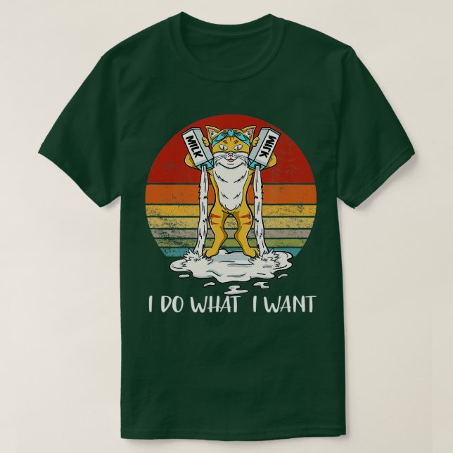 Retro I Do What I Want My Black Cat Kitty Lovers  T-Shirt (Design Front)