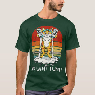 Retro I Do What I Want My Black Cat Kitty Lovers  T-Shirt