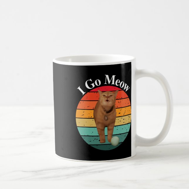 Retro I Go Meow Funny Cat Singing Meme  Coffee Mug (Right)