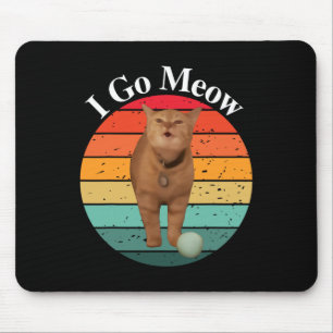Retro I Go Meow Funny Cat Singing Meme  Mouse Pad