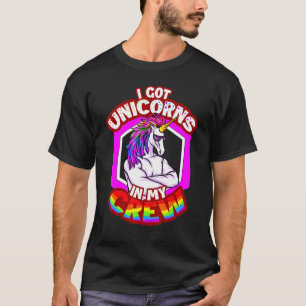 Retro I Got Unicorns In My Crew Rainbow Vintage T-Shirt