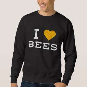 Retro I Heart Bees Honeycomb Beekeeper Apiarist Co Sweatshirt