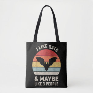 Retro I Like Bats Shirt Animal Bat Lover Gift Vint Tote Bag