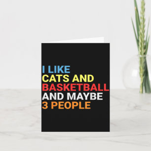 Retro I Like Cats And Basketball Lover Funny Cat Card