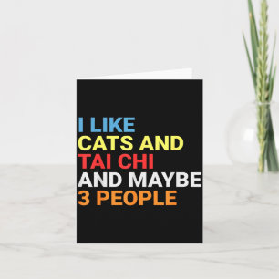 Retro I Like Cats And Tai Chi Lover Funny Martial  Card
