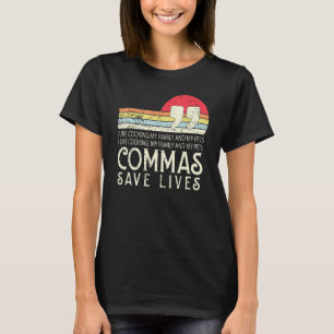 Retro I Like Cooking My Family And Pets Commas Sav T-Shirt