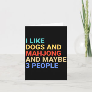 Retro I Like Dogs And Mahjong Lover Funny Card