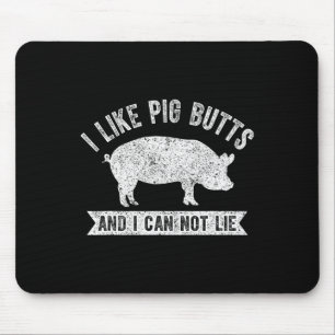 Retro I Like Pig Butts And I Can Not Lie Funny Bbq Mouse Pad