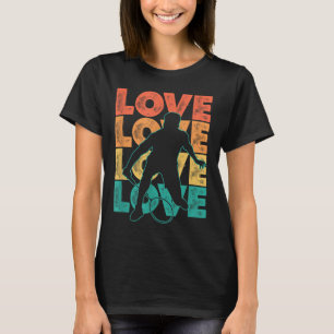 Retro I Love Badminton Theme Graphic Design T-Shirt