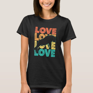 Retro I Love Dugong Idea For Animal T-Shirt