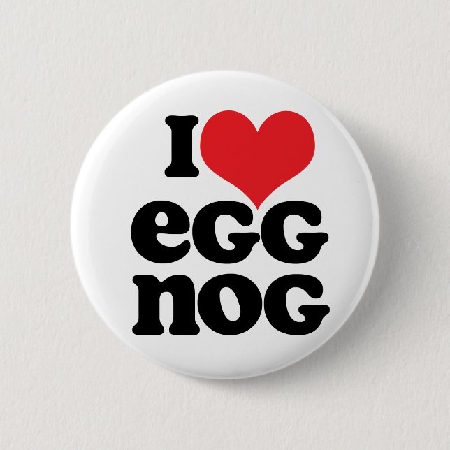 Retro I Love Egg Nog Button (Front)