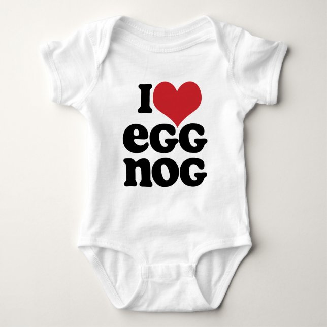 Retro I Love Eggnog Baby Baby Bodysuit (Front)
