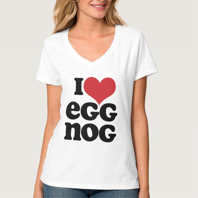 Retro I Love Eggnog T-Shirt (Front)