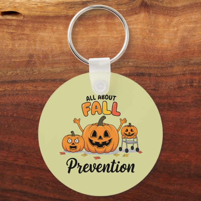 Retro I Love Fall Prevention Fall Occupational  Key Ring (Front)