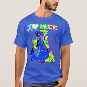 Retro I Love Music FoxColorful Old Skool Hip Hop A T-Shirt