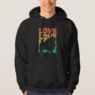 Retro I Love My Keeshond Dog Theme Design Hoodie
