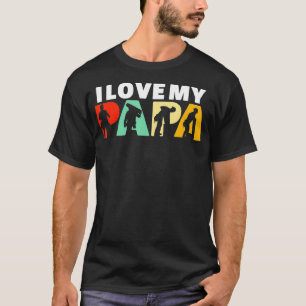 Retro I Love My Papa Roofer Dad Fathers Day T-Shirt