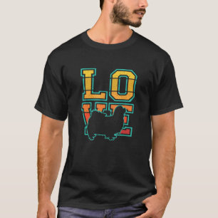 Retro I Love My Tibetan Spaniel Dog Theme Design T-Shirt
