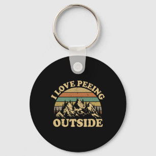 Retro I Love Peeing Outside Camping Hiking Camper  Key Ring