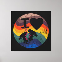 Retro I Love Roller Skating Distressed Look
