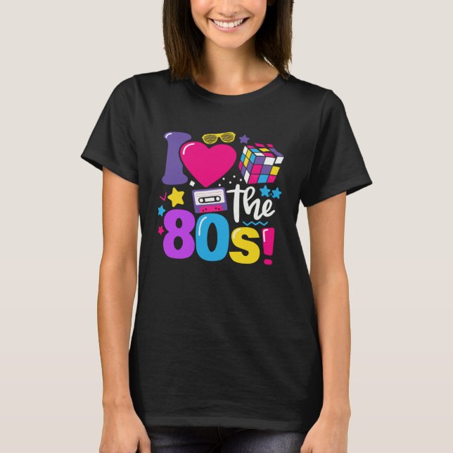 Retro I Love The 80 s Cassette Tape 80s Men Women T-Shirt (Front)