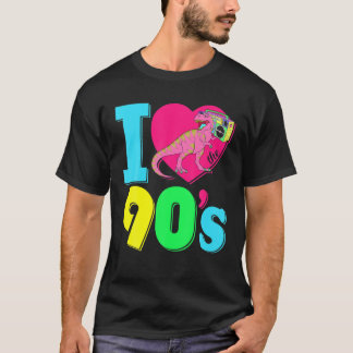 Retro I Love The 90'S Costume 1990S Party Dinosaur T-Shirt