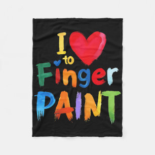 Retro I Love To Finger Paint Cute Couple Funny Val Fleece Blanket