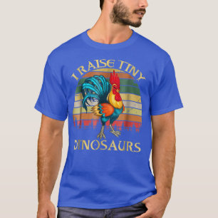 Retro I Raise Tiny Dinosaur Poultry Farmer Chicken T-Shirt