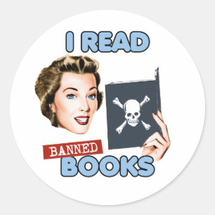 Retro I read banned books Classic Round Sticker
