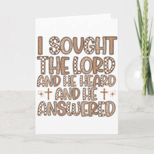 Retro I Sought The Lord He Heard Me Christian Bibl Card