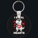 Retro I Steal 67 Hearts 67 Valentines Day Dinosaur Key Ring<br><div class="desc">Retro I Steal 67 Hearts 67 Valentines Day Dinosaur Men Boys</div>