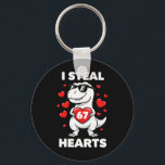 Retro I Steal 67 Hearts 67 Valentines Day Dinosaur Key Ring<br><div class="desc">Retro I Steal 67 Hearts 67 Valentines Day Dinosaur Men Boys</div>