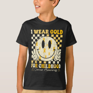 Retro I Wear Gold For Childhood Cancer Awareness G T-Shirt
