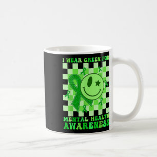 Retro I Wear Green For Mental Health Awareness Gre Coffee Mug