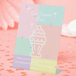 Retro Ice Cream Bar Pedestal Sign