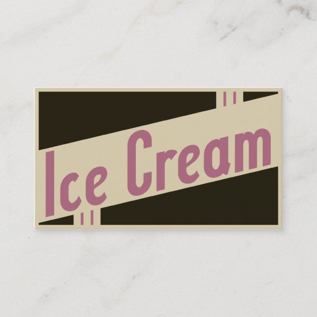 retro ice cream business card (Front)