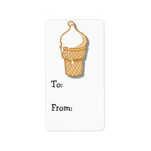 retro ice cream cone label