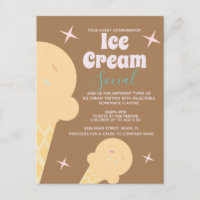 Retro Ice Cream Cone Social Flyer Invitation 