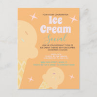 Retro Ice Cream Cone Social Flyer Invitation