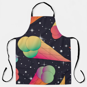 Retro Ice Cream, Cosmic Neon. Apron