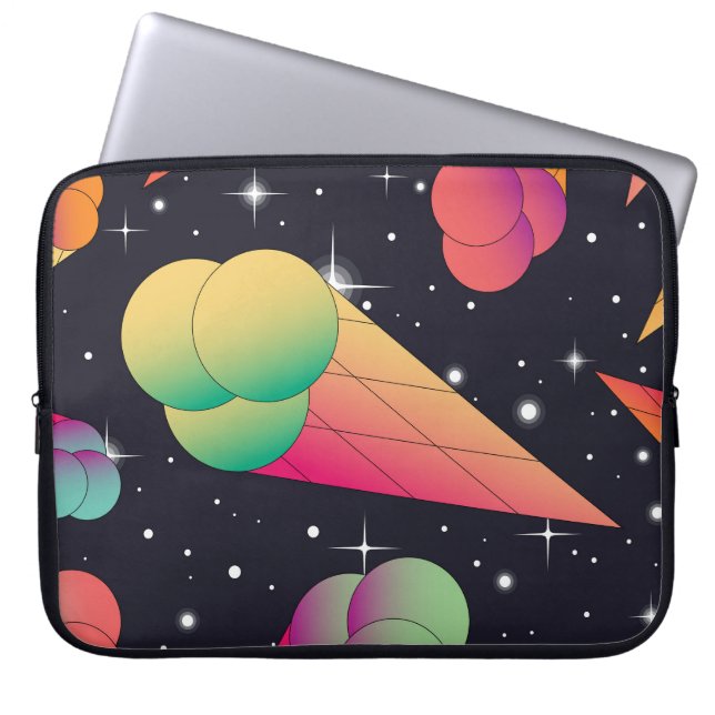 Retro Ice Cream, Cosmic Neon. Laptop Sleeve (Front)