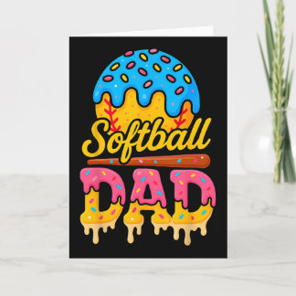 Retro Ice Cream Drip Softll Dad Game Day Dad Fathe Card