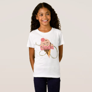 Retro Ice-Cream Gold Swirl Name   T-Shirt