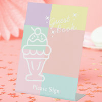 Retro Ice Cream Guest book Bridal shower 
