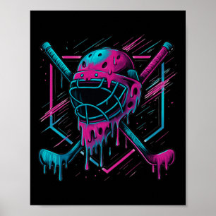 Retro Ice Cream Hockey For Boys Kids And Youth Hoc Poster